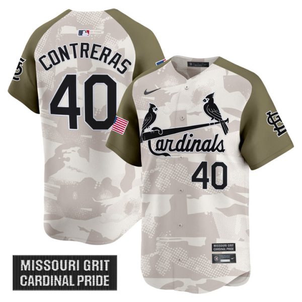 St. Louis Cardinals 2025 Armed Forces Day Vapor Premier Limited Jersey Stitched Alternate Willson Contreras