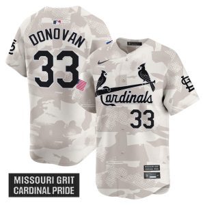St. Louis Cardinals 2025 Armed Forces Day Vapor Premier Limited Jersey Stitched Camo Brendan Donovan