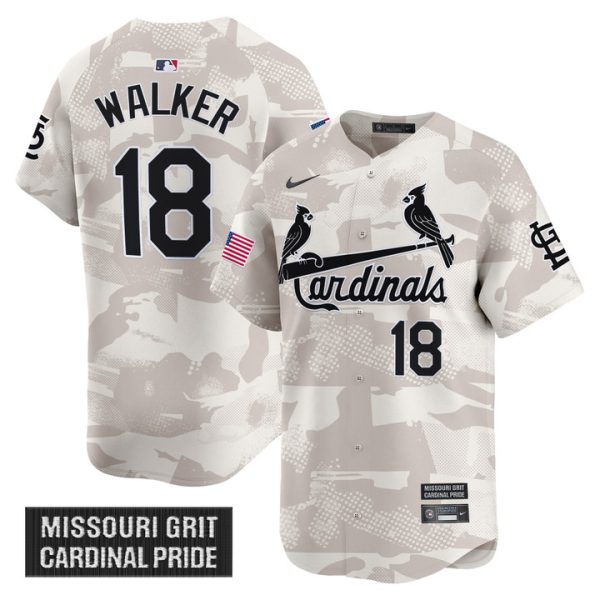 St. Louis Cardinals 2025 Armed Forces Day Vapor Premier Limited Jersey Stitched Camo Jordan Walker