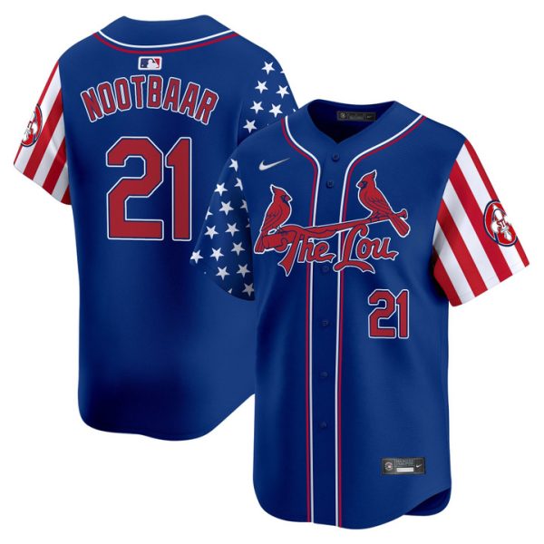 St. Louis Cardinals 2025 Independence Day Vapor Premier Limited Jersey Stitched Royal Lars Nootbaar