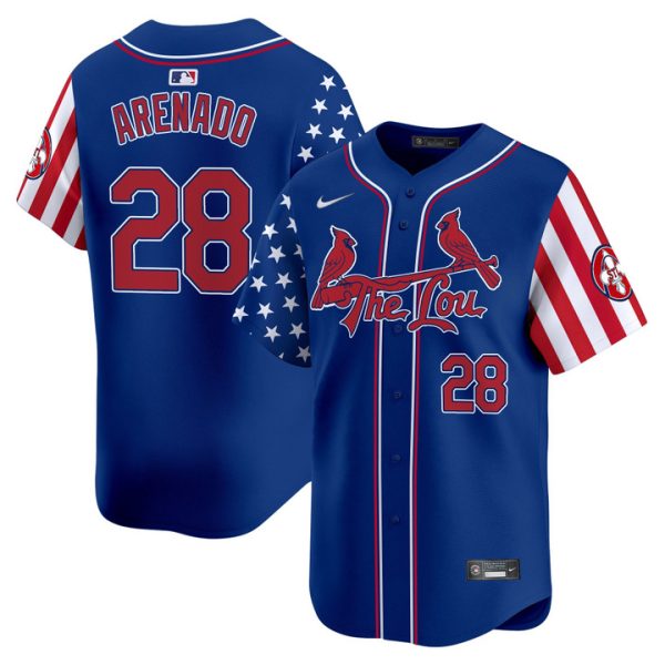 St. Louis Cardinals 2025 Independence Day Vapor Premier Limited Jersey Stitched Royal Nolan Arenado