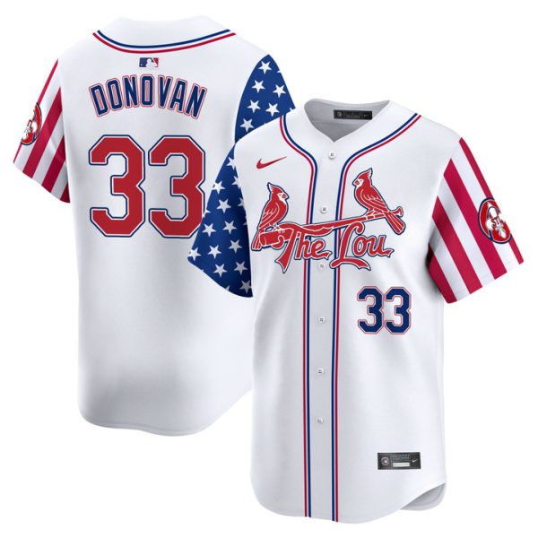 St. Louis Cardinals 2025 Independence Day Vapor Premier Limited Jersey Stitched White Brendan Donovan
