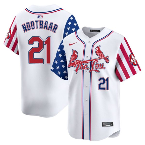 St. Louis Cardinals 2025 Independence Day Vapor Premier Limited Jersey Stitched White Lars Nootbaar