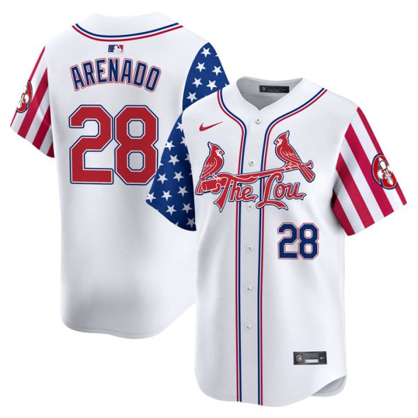 St. Louis Cardinals 2025 Independence Day Vapor Premier Limited Jersey Stitched White Nolan Arenado