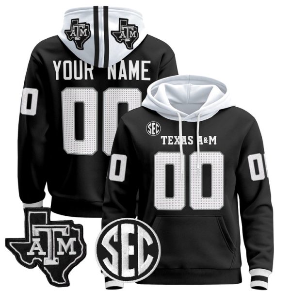 Texas A&M Aggies 2024 Custom Pullover Stitched Hoodie - Black