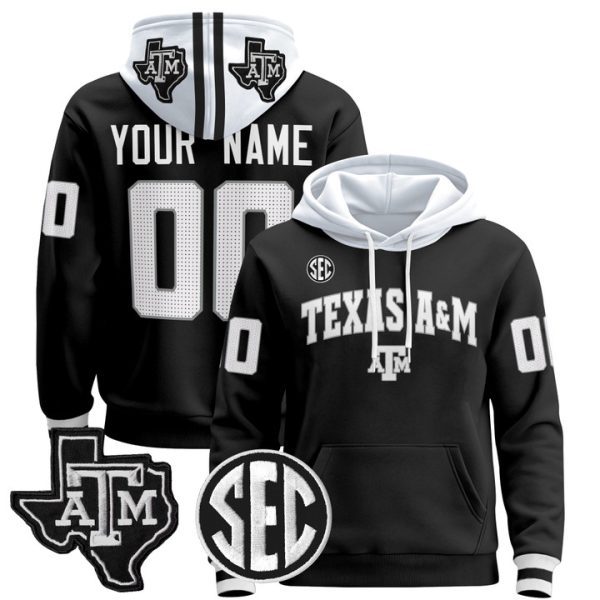Texas A&M Aggies 2024 Custom Pullover Stitched Hoodie - Black