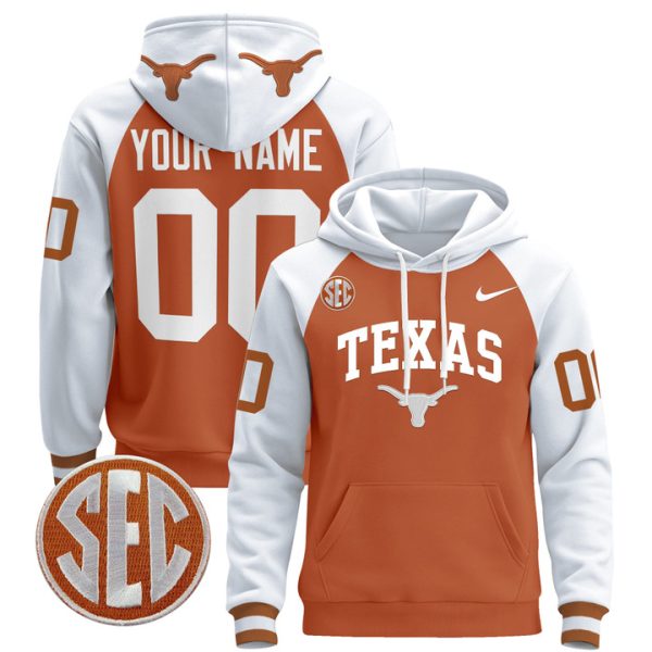 Texas Longhorns 2024 Custom Pullover Stitched Hoodie - Orange Alternate