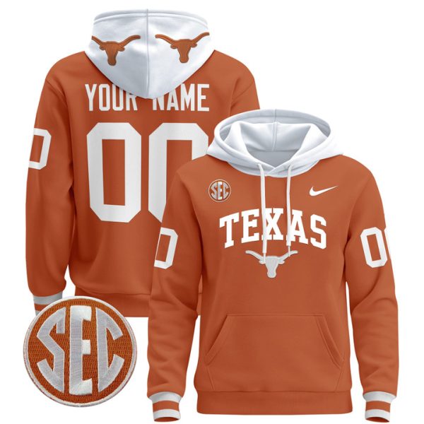 Texas Longhorns 2024 Custom Pullover Stitched Hoodie - Texas Orange
