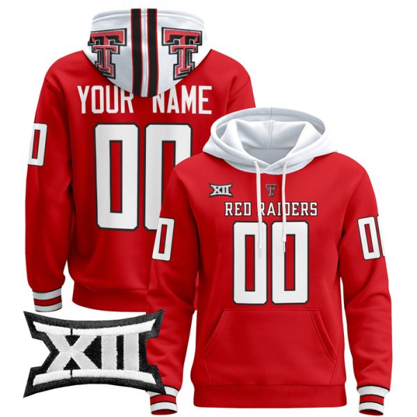 Texas Tech Red Raiders 2024 Custom Pullover Stitched Hoodie - Red