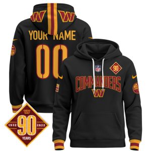 Washington Commanders 2024 Custom Pullover Stitched Hoodie - Black