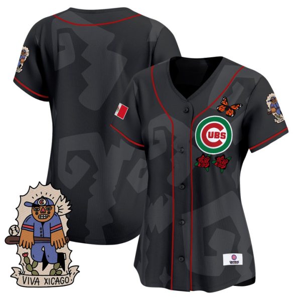Women's 2025 Chicago Cubs Mexican Heritage Vapor Premier Limited Jersey - Stitched Black Team