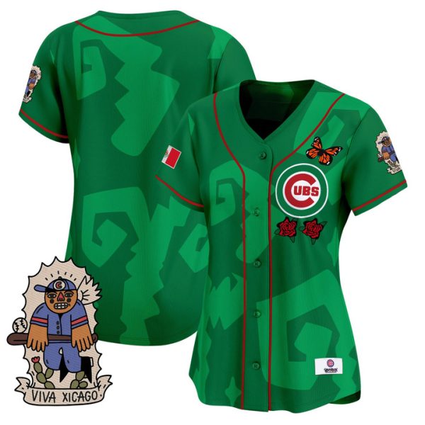 Women's 2025 Chicago Cubs Mexican Heritage Vapor Premier Limited Jersey - Stitched Green Team