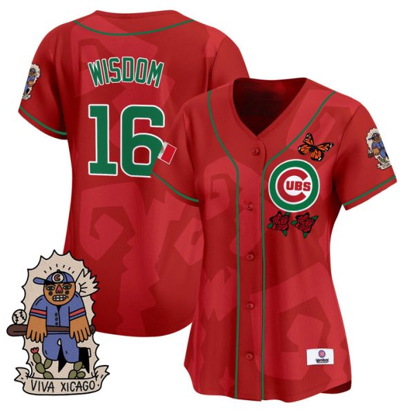 Women's 2025 Chicago Cubs Mexican Heritage Vapor Premier Limited Jersey - Stitched Red Patrick Wisdom