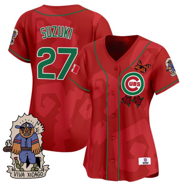 Women's 2025 Chicago Cubs Mexican Heritage Vapor Premier Limited Jersey - Stitched Red Seiya Suzuki