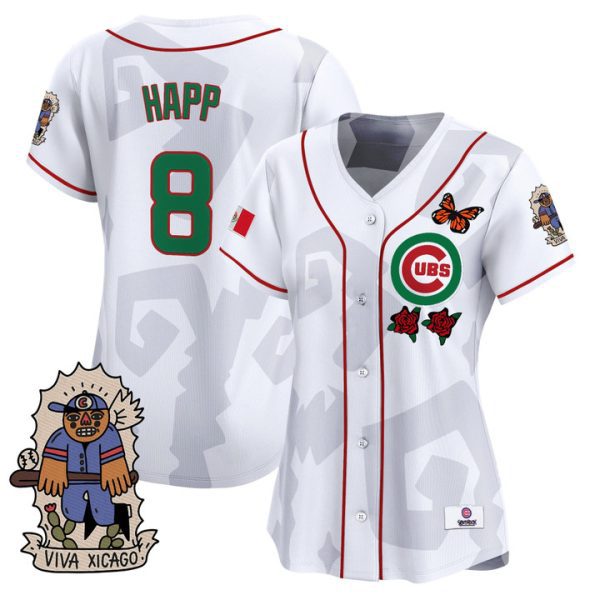 Women's 2025 Chicago Cubs Mexican Heritage Vapor Premier Limited Jersey - Stitched White Ian Happ