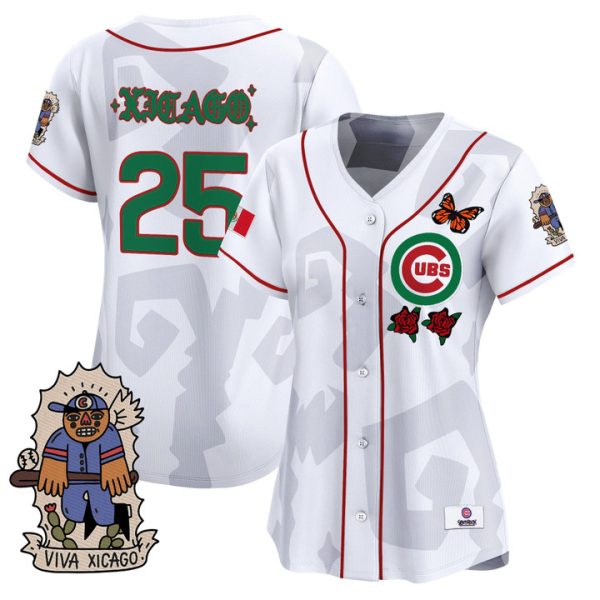 Women's 2025 Chicago Cubs Mexican Heritage Vapor Premier Limited Jersey - Stitched White Xicago