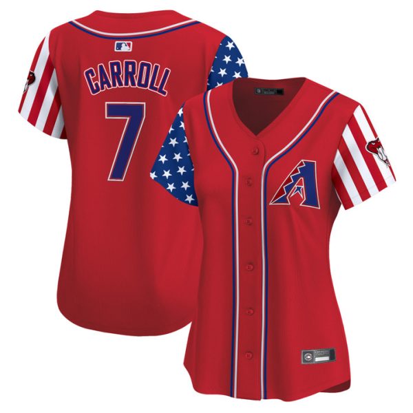 Women's Arizona Diamondbacks 2025 Independence Day Vapor Premier Limited Jersey Stitched Red Corbin Carroll