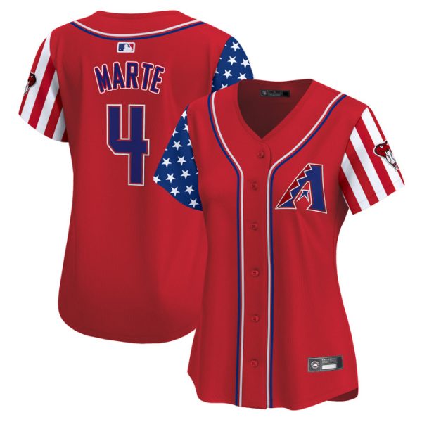 Women's Arizona Diamondbacks 2025 Independence Day Vapor Premier Limited Jersey Stitched Red Ketel Marte