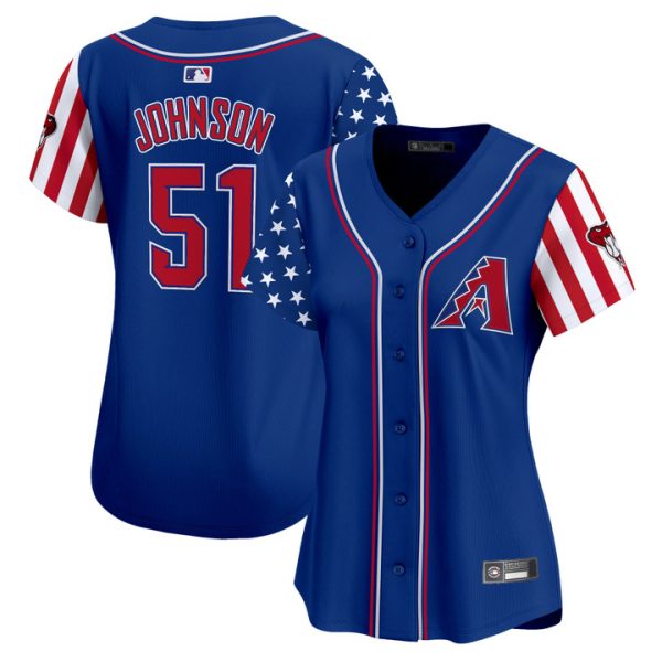 Women's Arizona Diamondbacks 2025 Independence Day Vapor Premier Limited Jersey Stitched Royal Randy Johnson