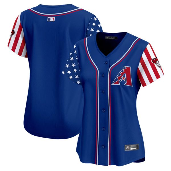 Women's Arizona Diamondbacks 2025 Independence Day Vapor Premier Limited Jersey Stitched Royal Team