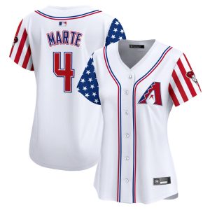 Women's Arizona Diamondbacks 2025 Independence Day Vapor Premier Limited Jersey Stitched White Ketel Marte