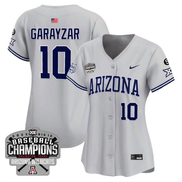 Women's Arizona Wildcats 2025 Big 12 Champions Vapor Premier Limited Jersey Stitched Gray Raul Garayzar
