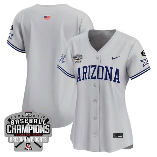 Women's Arizona Wildcats 2025 Big 12 Champions Vapor Premier Limited Jersey Stitched Gray Team