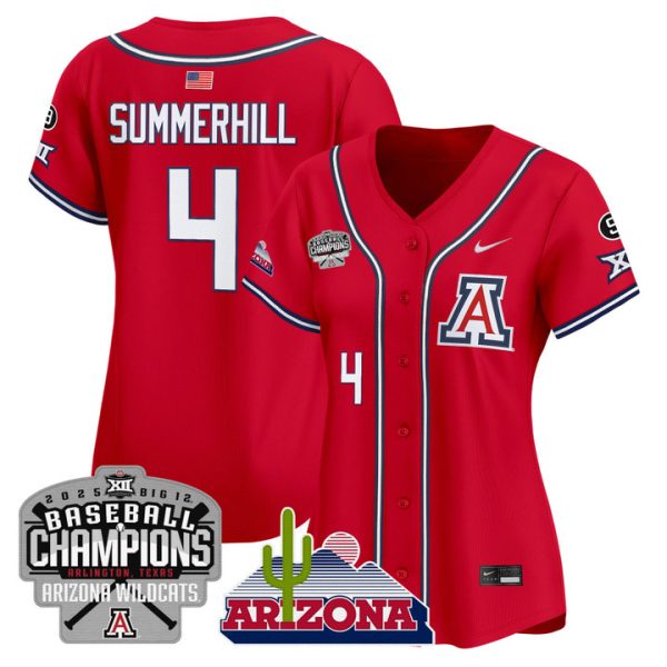 Women's Arizona Wildcats 2025 Big 12 Champions Vapor Premier Limited Jersey Stitched Red Brendan Summerhill