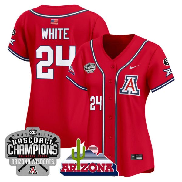 Women's Arizona Wildcats 2025 Big 12 Champions Vapor Premier Limited Jersey Stitched Red Mason White