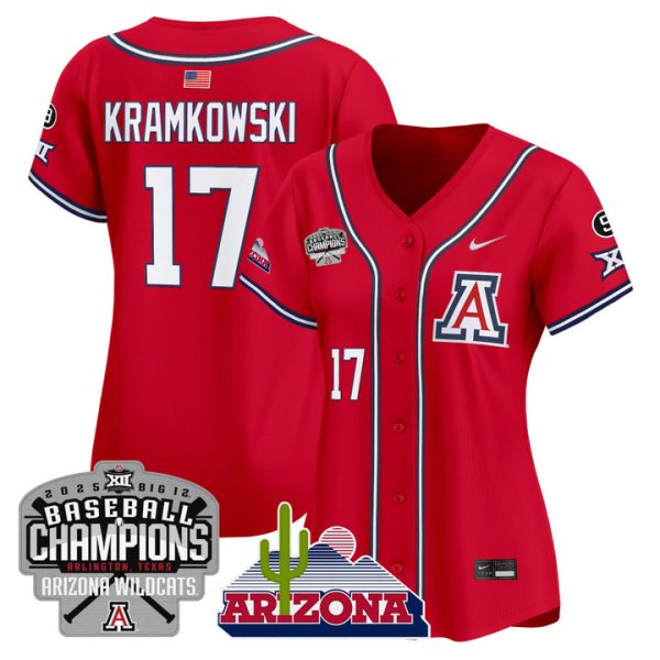 Women's Arizona Wildcats 2025 Big 12 Champions Vapor Premier Limited Jersey Stitched Red Owen Kramkowski