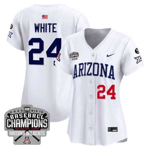 Women's Arizona Wildcats 2025 Big 12 Champions Vapor Premier Limited Jersey Stitched White Mason White