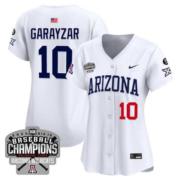 Women's Arizona Wildcats 2025 Big 12 Champions Vapor Premier Limited Jersey Stitched White Raul Garayzar