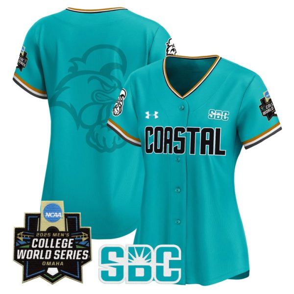 Women's Coastal Carolina Chanticleers 2025 World Series Vapor Premier Limited Jersey Stitched Omaha Revival Team