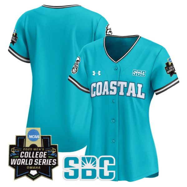 Women's Coastal Carolina Chanticleers 2025 World Series Vapor Premier Limited Jersey Stitched Teal Team