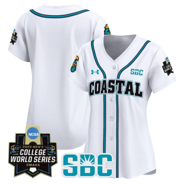 Women's Coastal Carolina Chanticleers 2025 World Series Vapor Premier Limited Jersey Stitched White Team