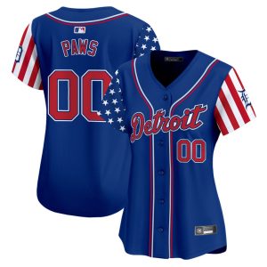 Women's Detroit Tigers 2025 Independence Day Vapor Premier Limited Jersey Stitched Royal Paws