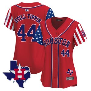 Women's Houston Astros 2025 Independence Day Vapor Premier Limited Jersey V2 Stitched Red Still Tippin