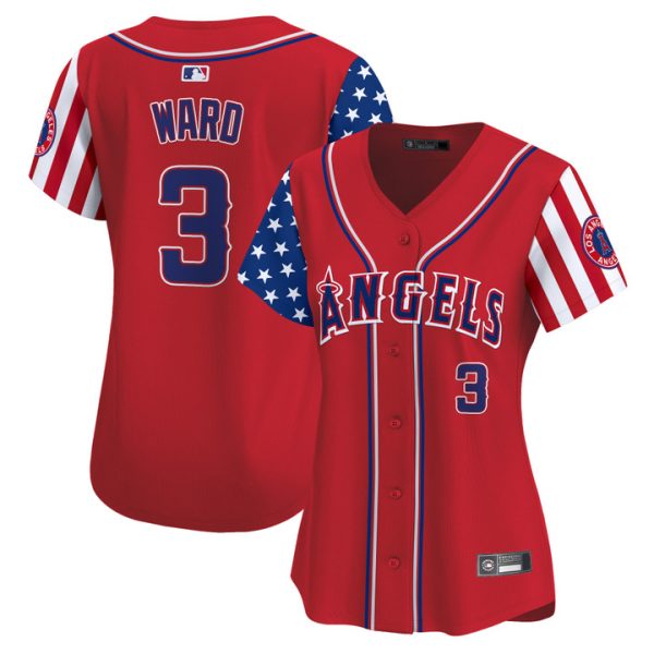 Women's Los Angeles Angels 2025 Independence Day Vapor Premier Limited Jersey Stitched Red Taylor Ward
