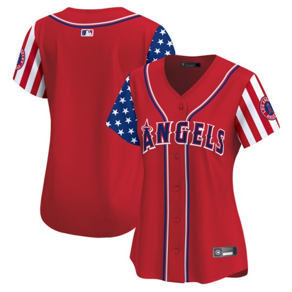 Women's Los Angeles Angels 2025 Independence Day Vapor Premier Limited Jersey Stitched Red Team