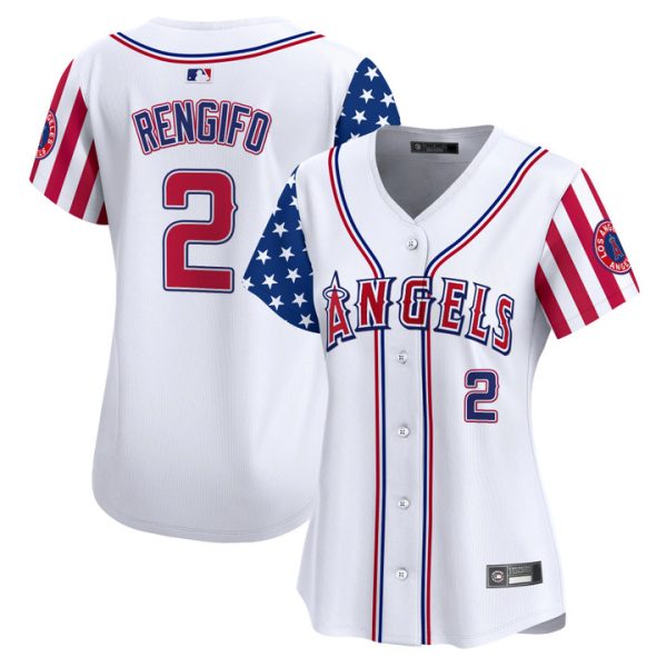 Women's Los Angeles Angels 2025 Independence Day Vapor Premier Limited Jersey Stitched White Luis Rengifo