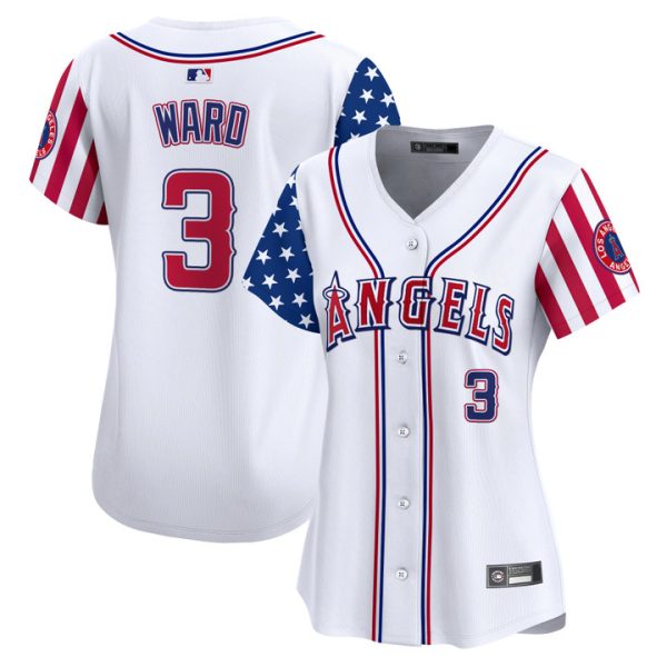 Women's Los Angeles Angels 2025 Independence Day Vapor Premier Limited Jersey Stitched White Taylor Ward