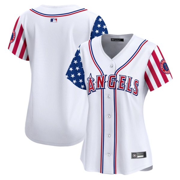 Women's Los Angeles Angels 2025 Independence Day Vapor Premier Limited Jersey Stitched White Team