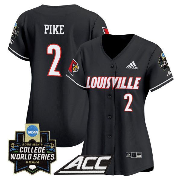 Women's Louisville Cardinals 2025 World Series Vapor Premier Limited Jersey Stitched Black Garret Pike