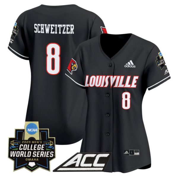 Women's Louisville Cardinals 2025 World Series Vapor Premier Limited Jersey Stitched Black Jake Schweitzer