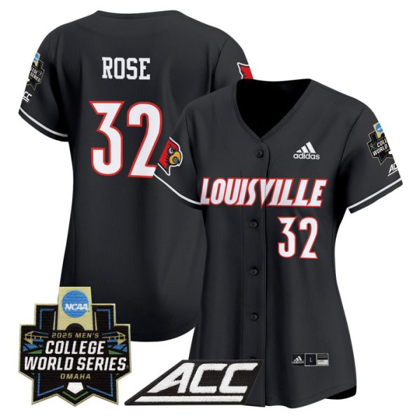 Women's Louisville Cardinals 2025 World Series Vapor Premier Limited Jersey Stitched Black Zion Rose