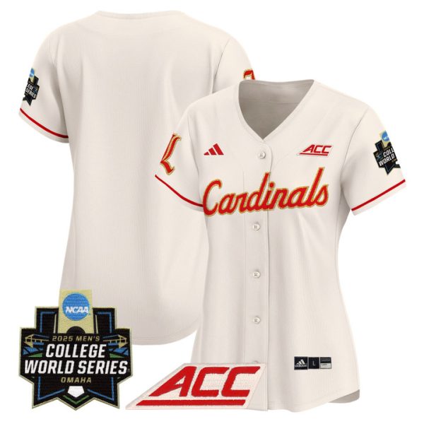 Women's Louisville Cardinals 2025 World Series Vapor Premier Limited Jersey Stitched Cream Team