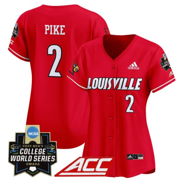 Women's Louisville Cardinals 2025 World Series Vapor Premier Limited Jersey Stitched Red Garret Pike