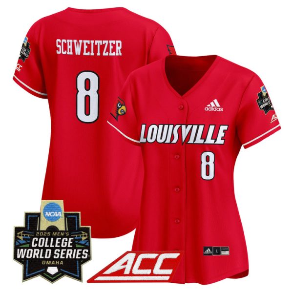 Women's Louisville Cardinals 2025 World Series Vapor Premier Limited Jersey Stitched Red Jake Schweitzer