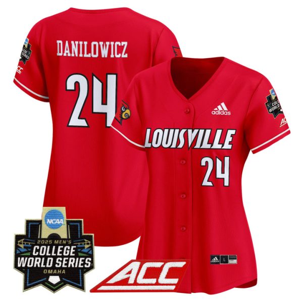 Women's Louisville Cardinals 2025 World Series Vapor Premier Limited Jersey Stitched Red Wyatt Danilowicz
