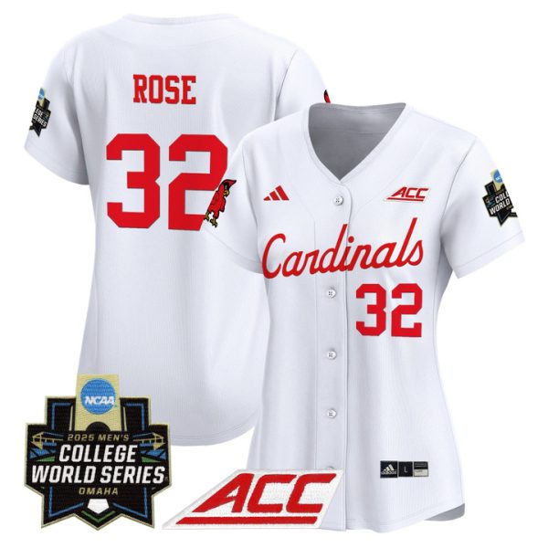 Women's Louisville Cardinals 2025 World Series Vapor Premier Limited Jersey Stitched White Zion Rose